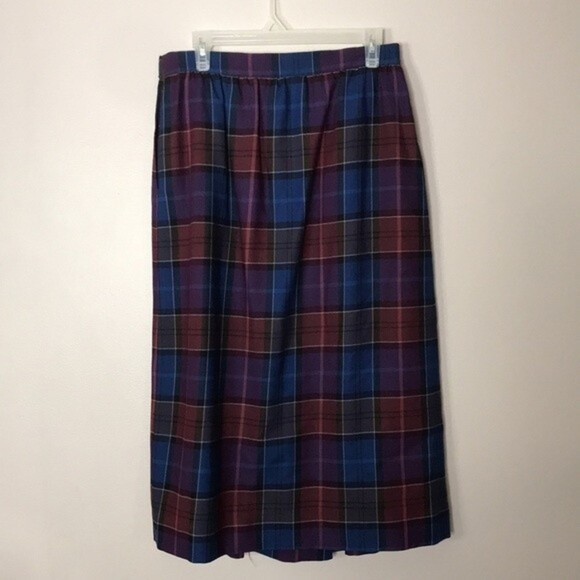 Vintage Eddie Bauer 100% wool pleated skirt size 14 - Picture 7 of 11